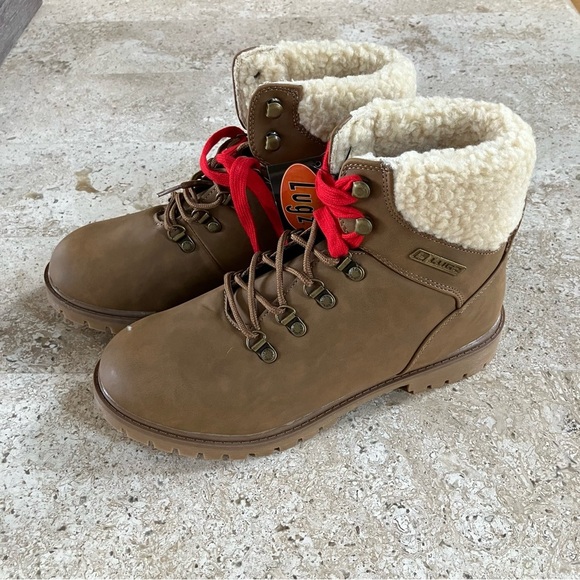 NWT Lugz Grotto Fleece Lined Slip Resistant Brown Work Boots 9.5 - Picture 3 of 11